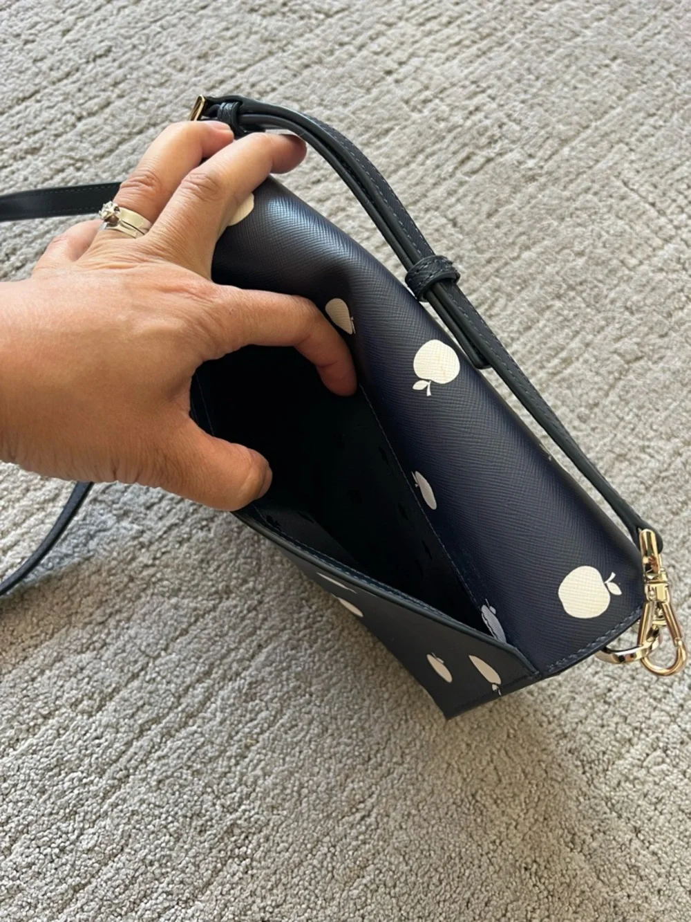 Kate Spade Carson Orchard Toss Convertible Crossbody, Apple Print - Picture 9 of 16